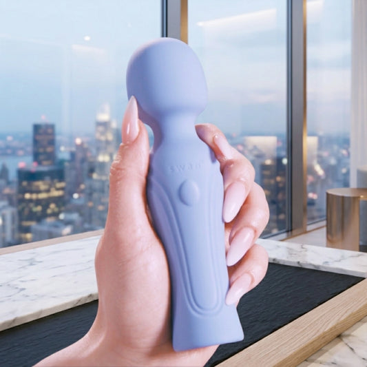 Swan Era Mini Wand Rechargeable Silicone Vibrator - Purple