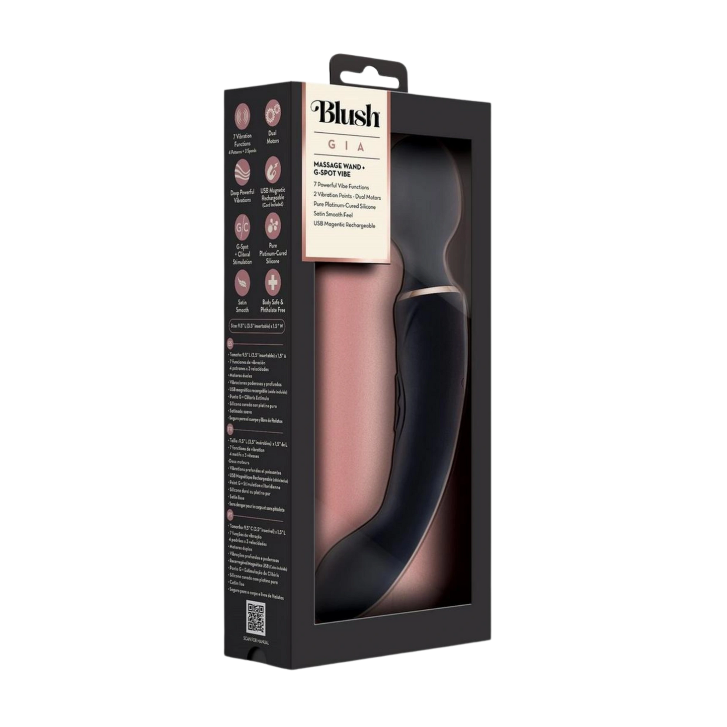 Blush Gia Rechargeable Silicone Massage Wand Vibrator