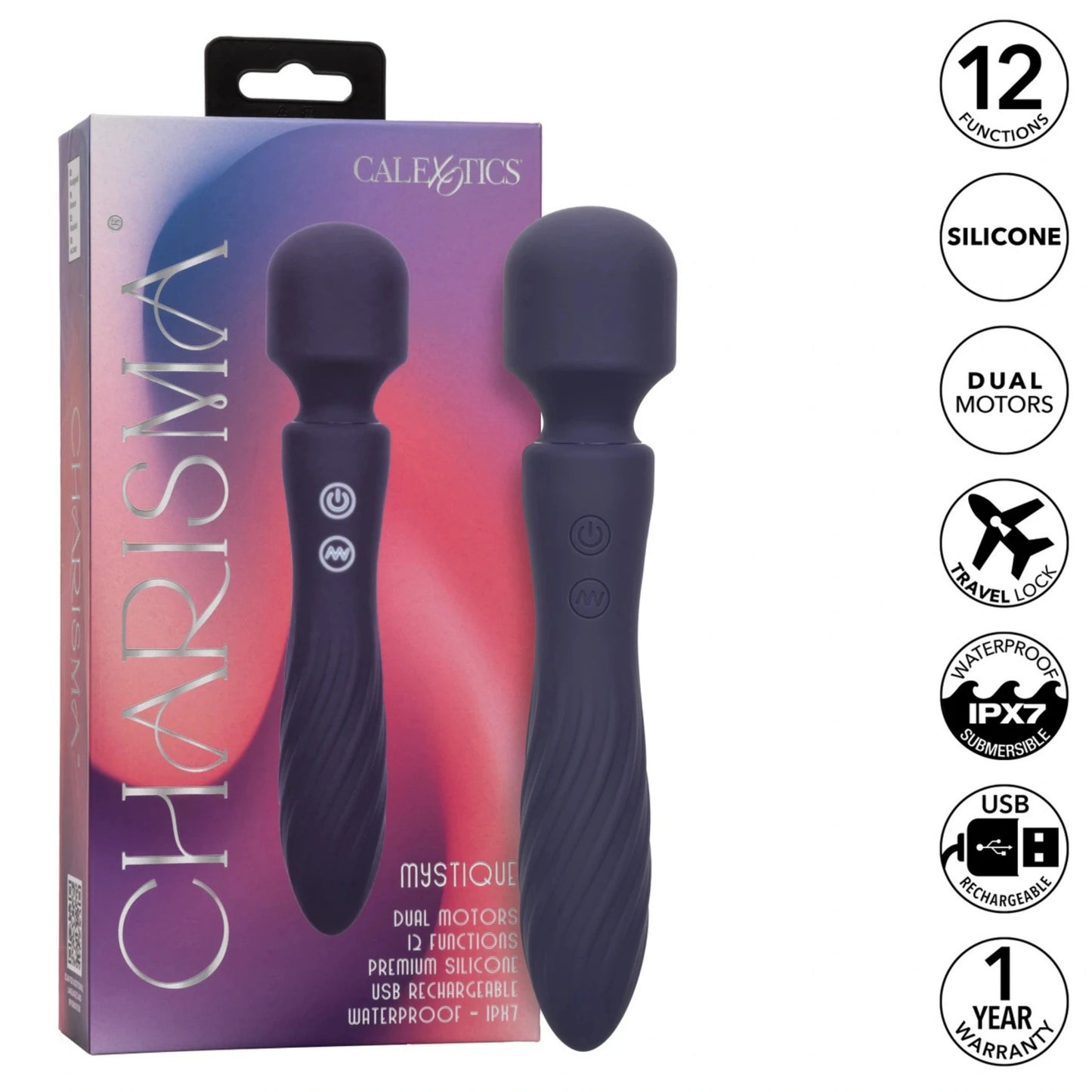 Charisma Mystique Rechargeable Vibrator Silicone Massager Wand