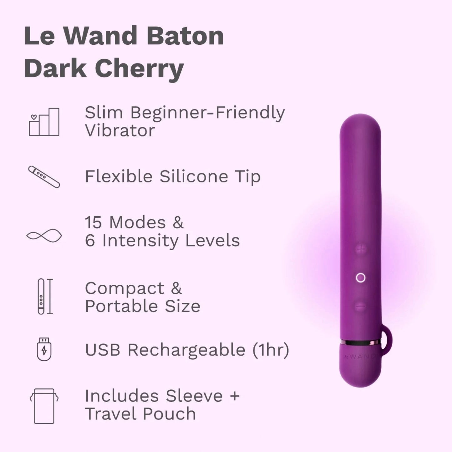 Le Wand Baton Rechargeable Silicone Bullet Vibrator