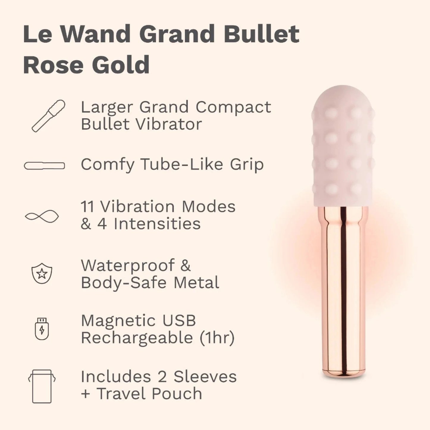 Le Wand Grand Bullet Rechargeable Silicone Vibrator