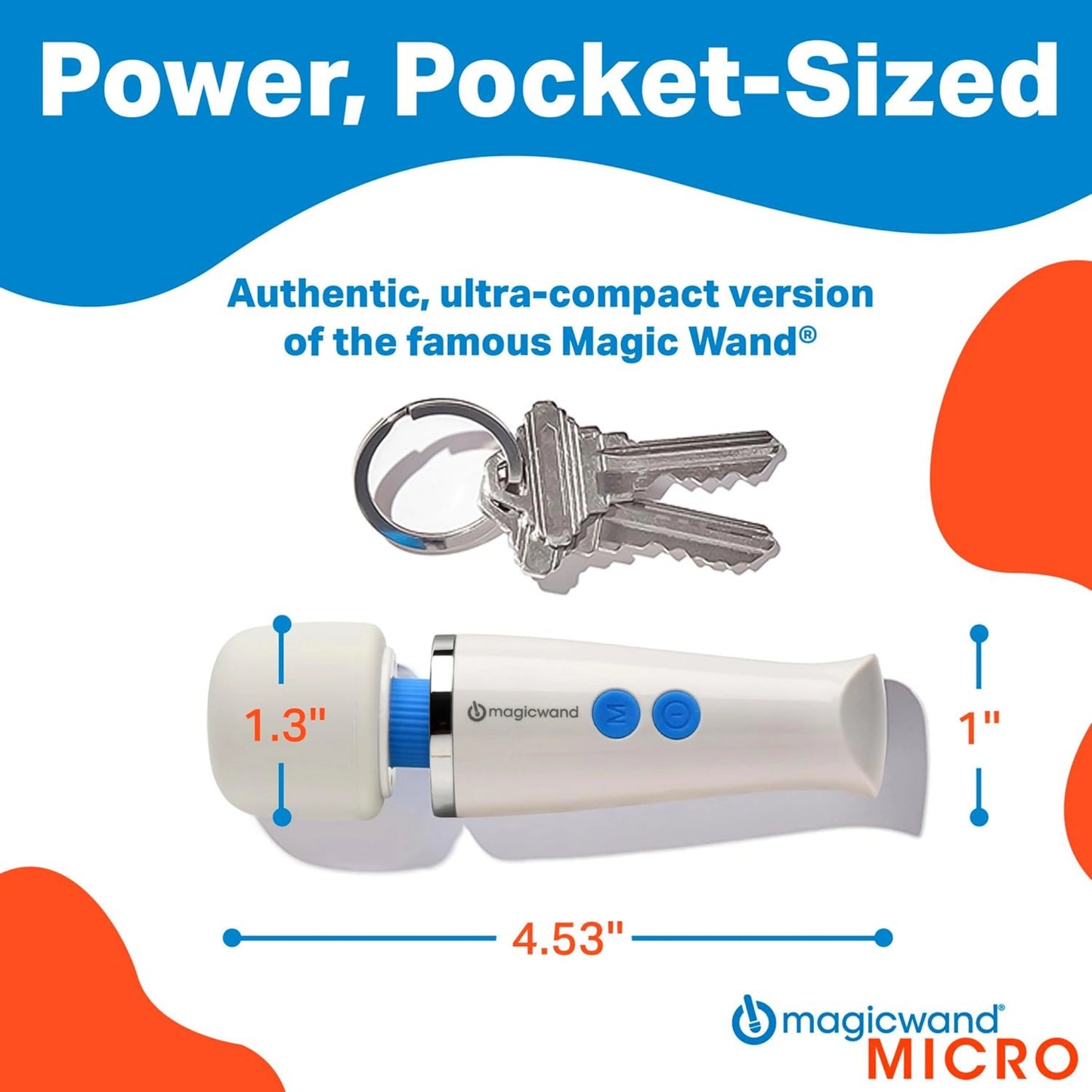 Magic Wand Micro HV-60 Rechargeable Silicone Multispeed Clitoral Wand Massager