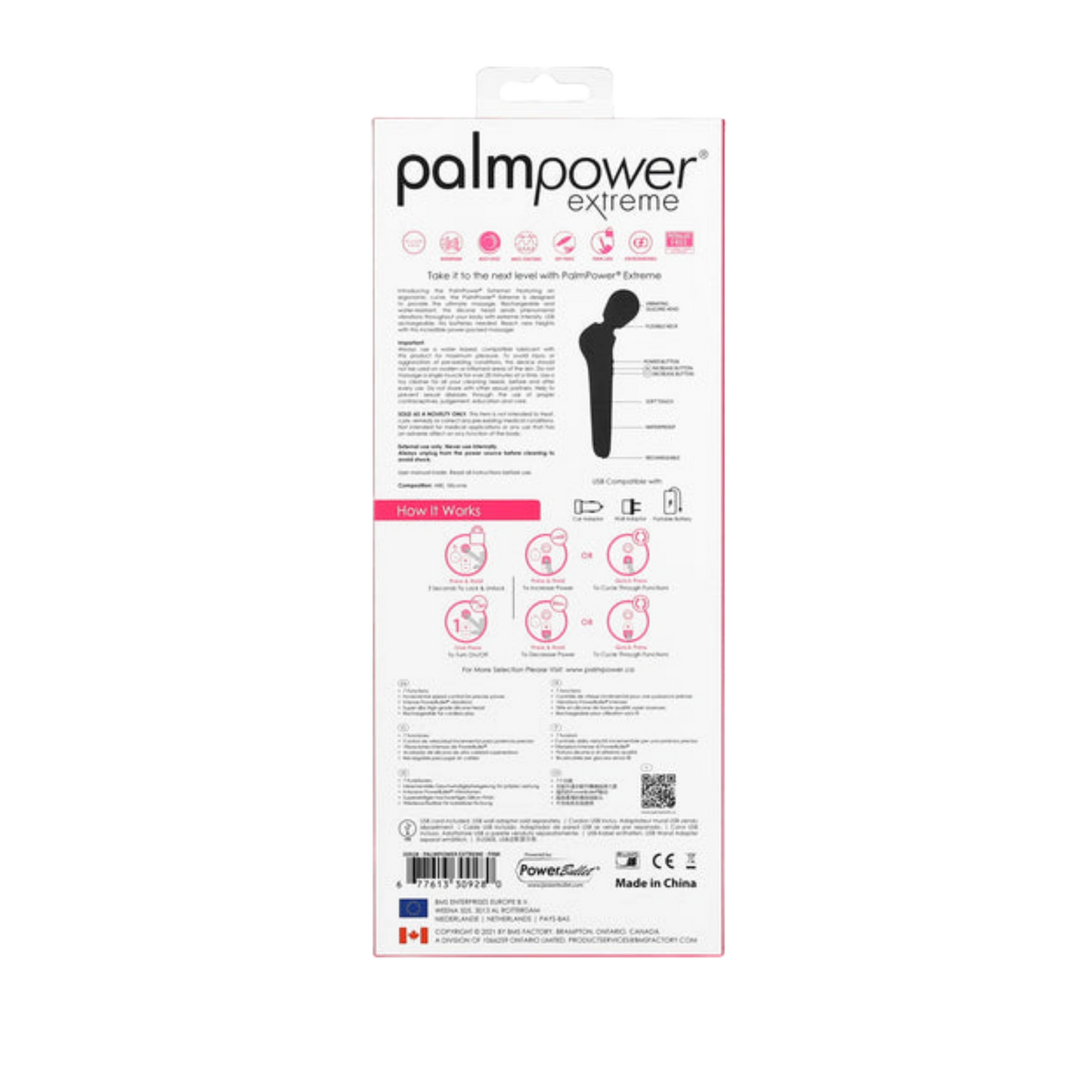 PalmPower Extreme Rechargeable Wand Massager