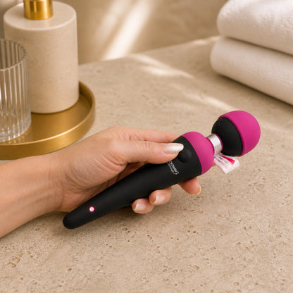 PalmPower Rechargeable Silicone Personal Vibrating Wand Massager
