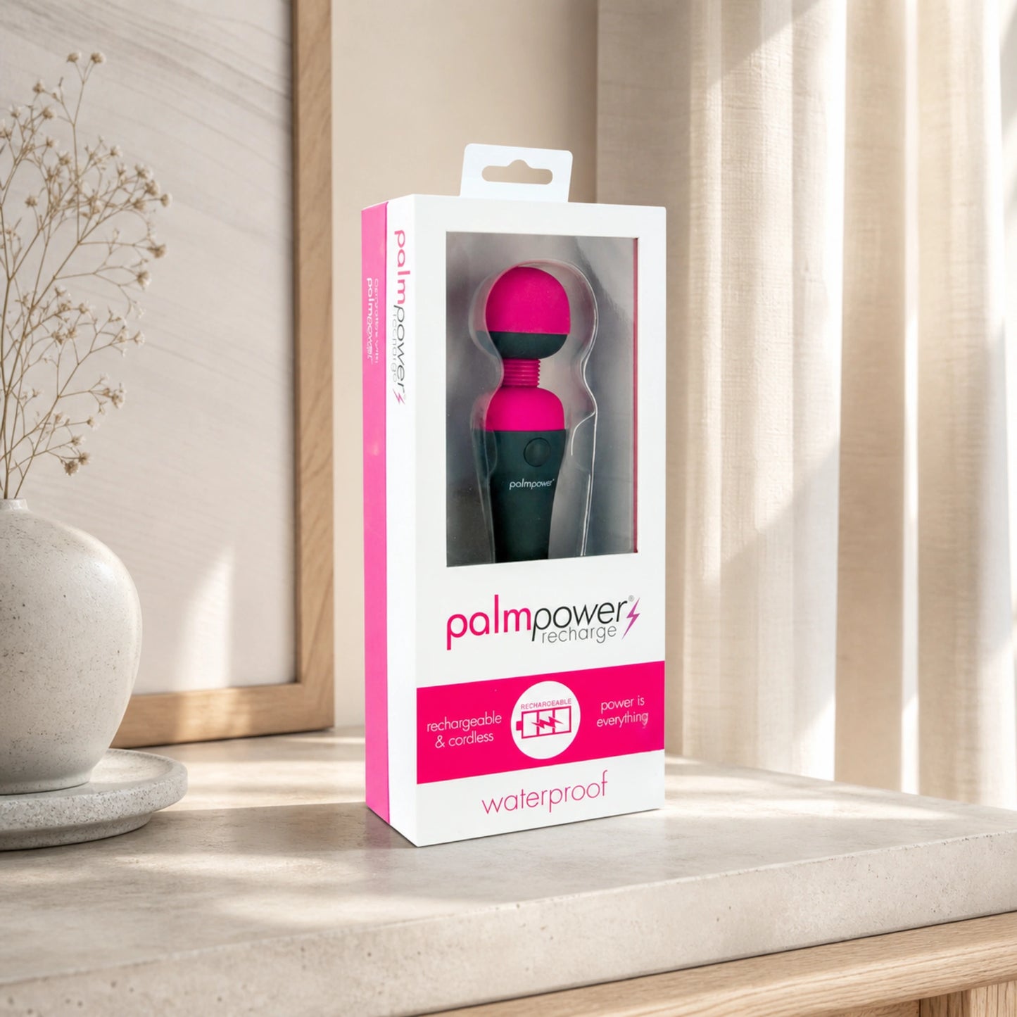 PalmPower Rechargeable Silicone Personal Vibrating Wand Massager