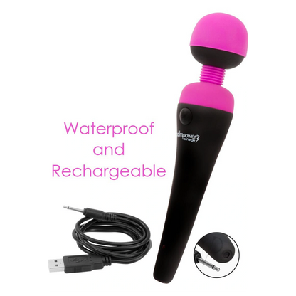 PalmPower Rechargeable Silicone Personal Vibrating Wand Massager