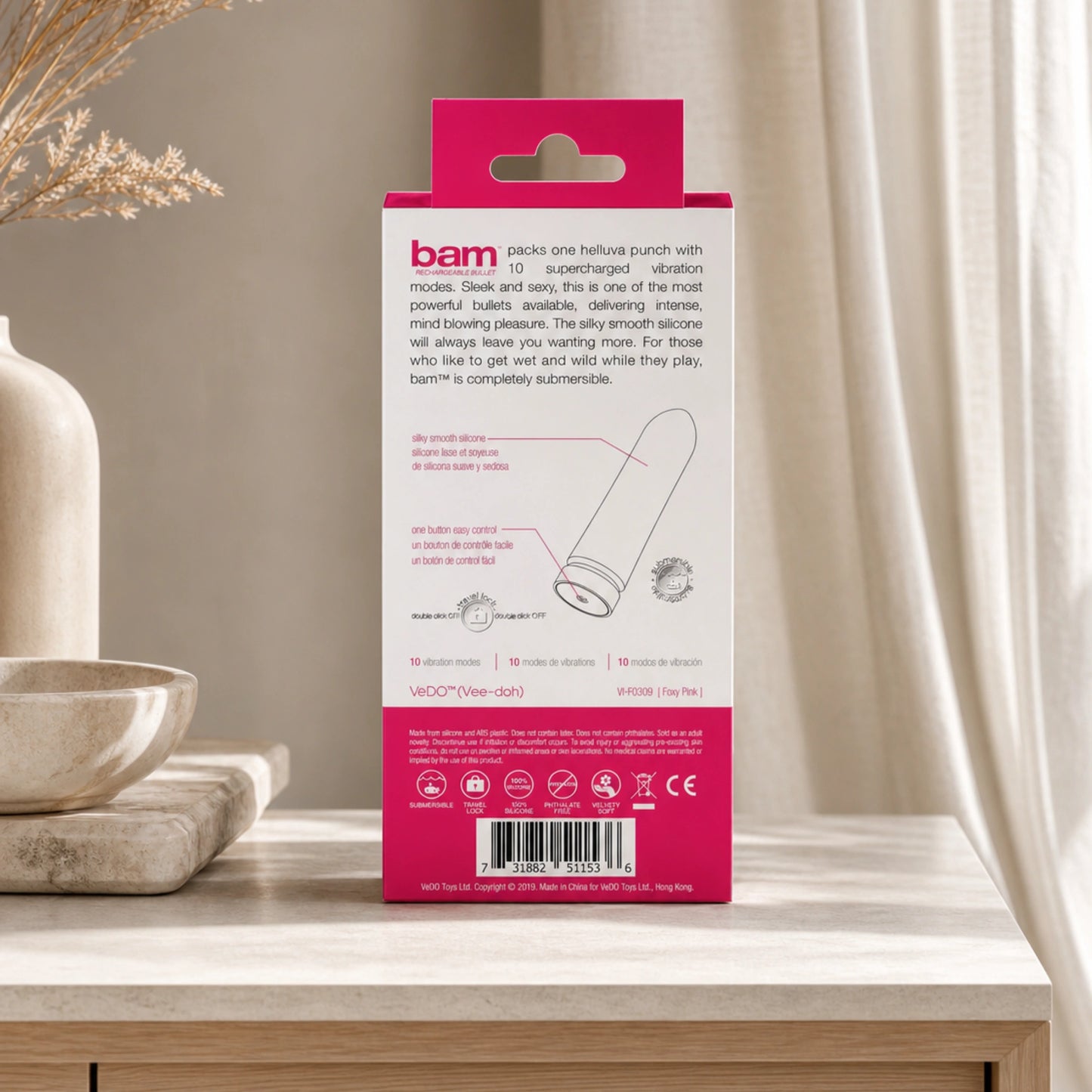 VeDO Bam Rechargeable Silicone Bullet Vibrator