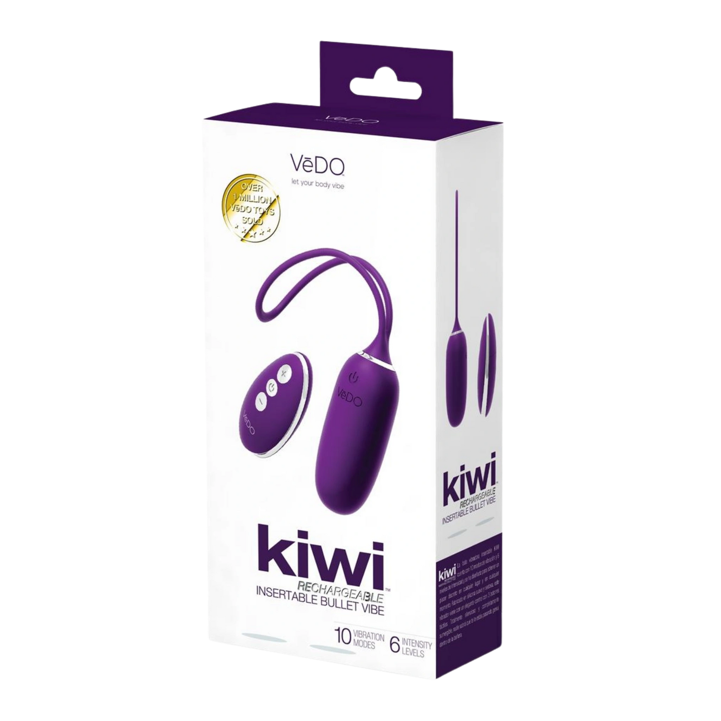 VeDO Kiwi Rechargeable Silicone Insertable Bullet Vibrator with Remote Control