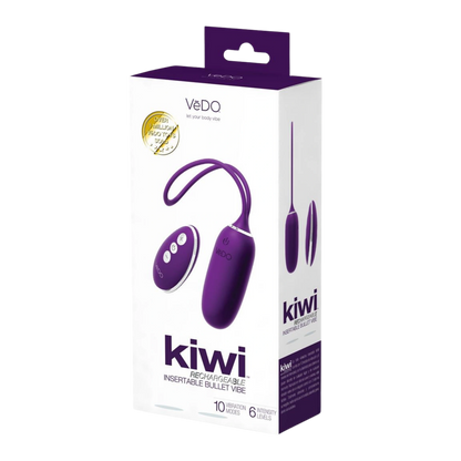 VeDO Kiwi Rechargeable Silicone Insertable Bullet Vibrator with Remote Control
