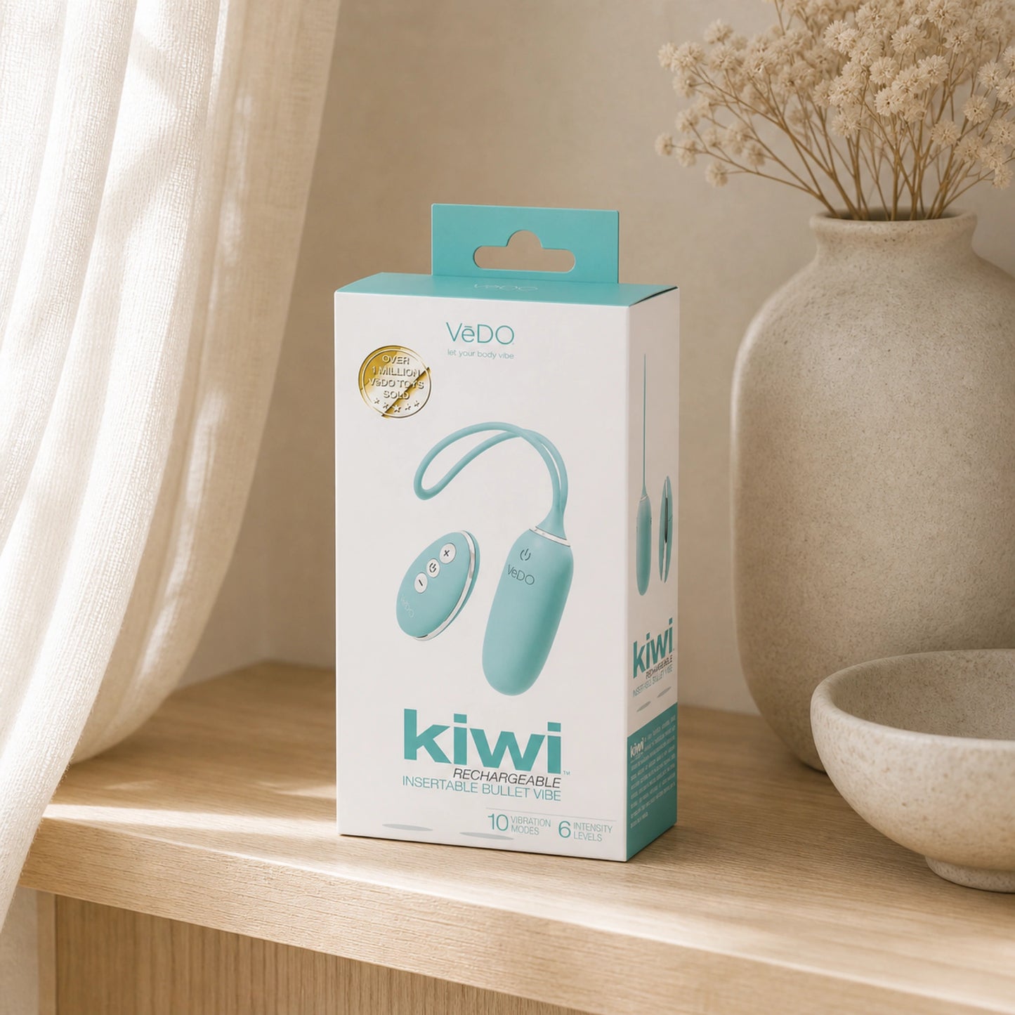 VeDO Kiwi Rechargeable Silicone Insertable Bullet Vibrator with Remote Control