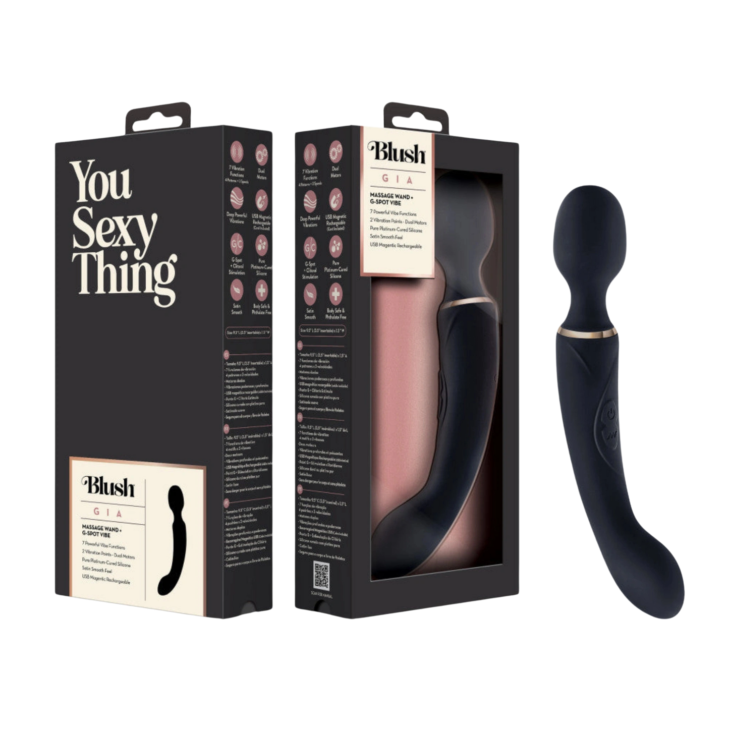 Blush Gia Rechargeable Silicone Massage Wand Vibrator