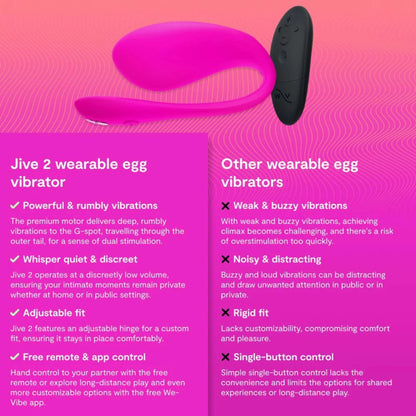 We-Vibe Jive 2 Silicone Rechargeable Wearable App Compatible G-Spot Vibrator