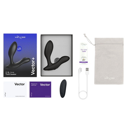 We-Vibe Vector+ Rechargeable Silicone Vibrating Prostate Massager with Remote Control