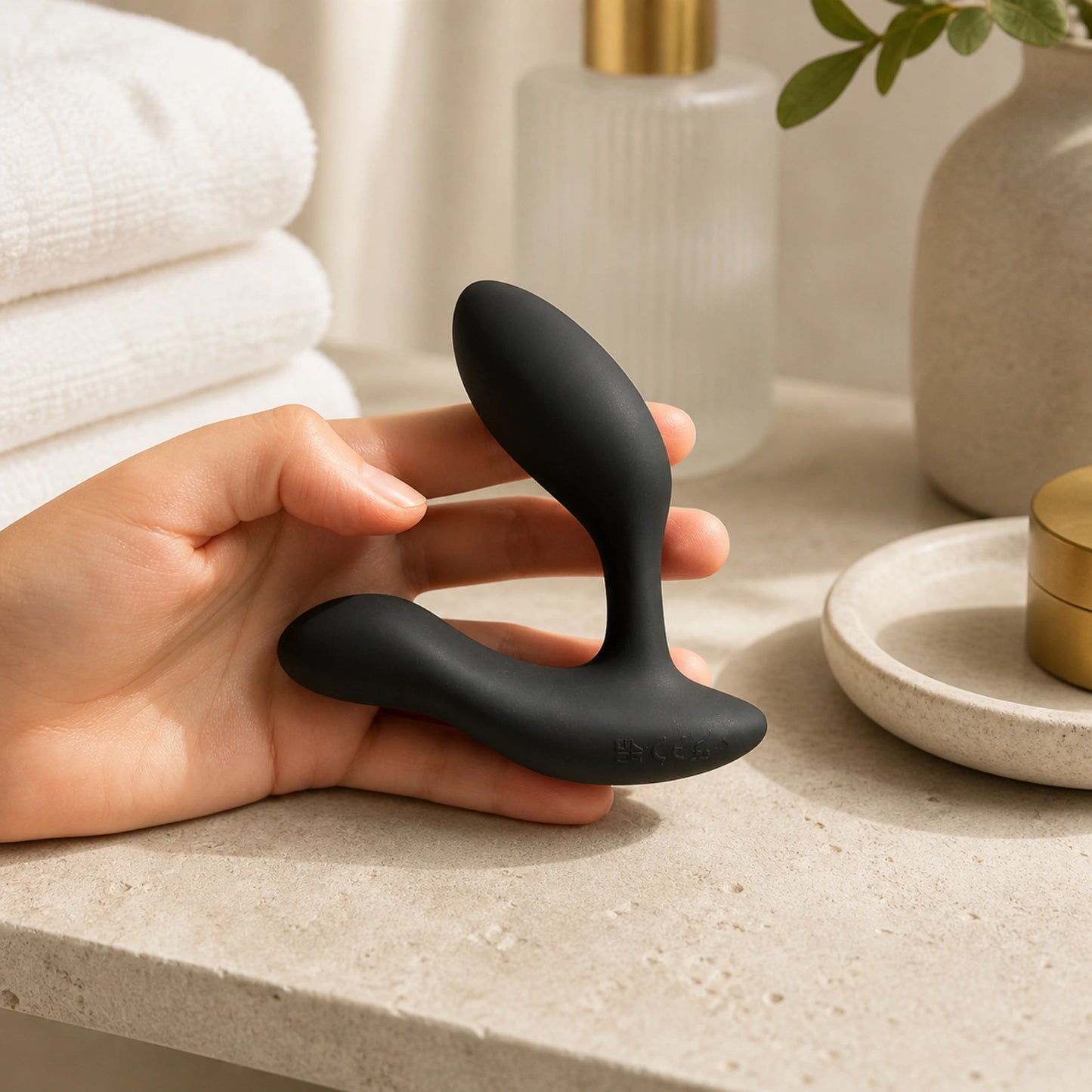 We-Vibe Vector+ Rechargeable Silicone Vibrating Prostate Massager with Remote Control