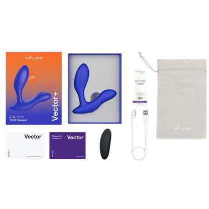 We-Vibe Vector+ Rechargeable Silicone Vibrating Prostate Massager with Remote Control