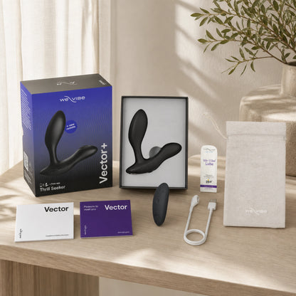 We-Vibe Vector+ Rechargeable Silicone Vibrating Prostate Massager with Remote Control