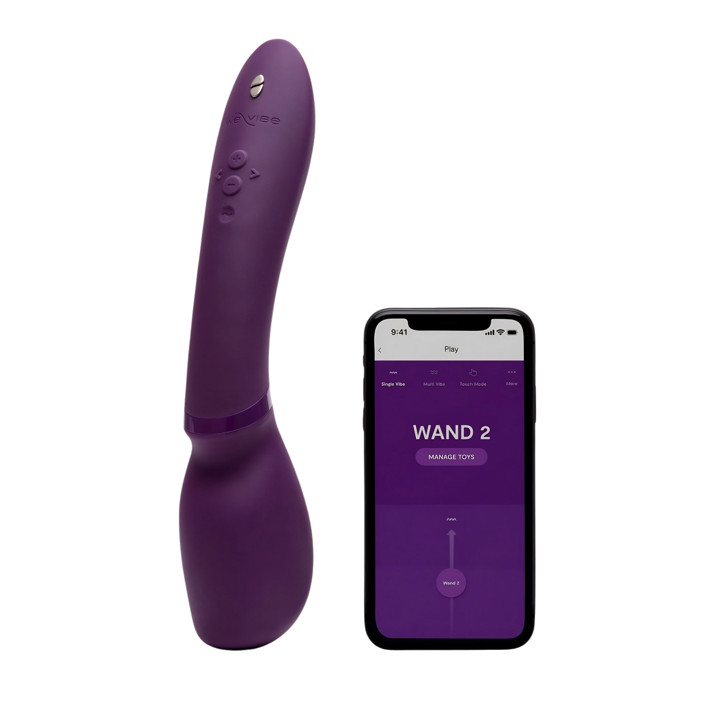 We-Vibe Wand 2 Rechargeable Silicone Massager App Compatible Wand Vibrator