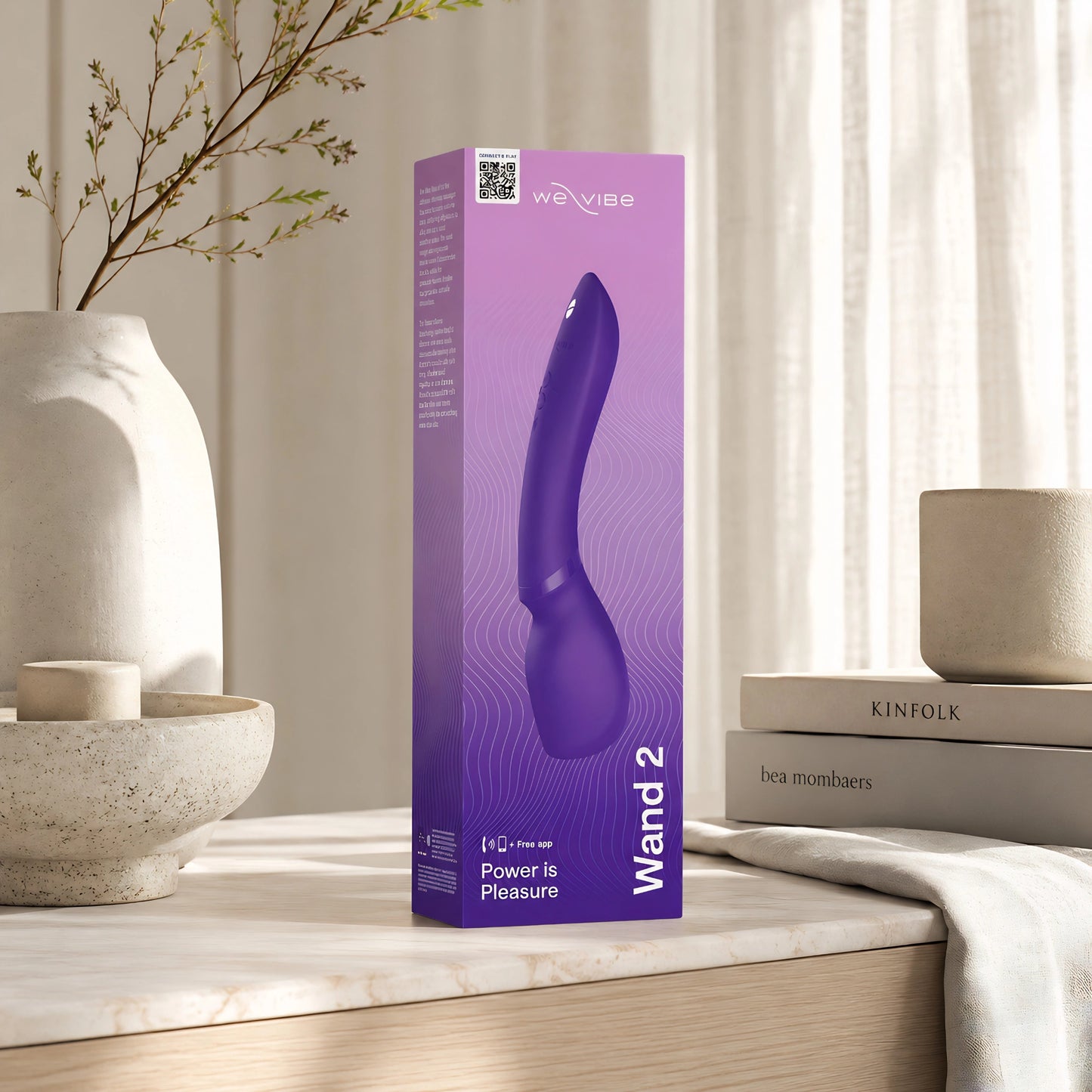 We-Vibe Wand 2 Rechargeable Silicone Massager App Compatible Wand Vibrator