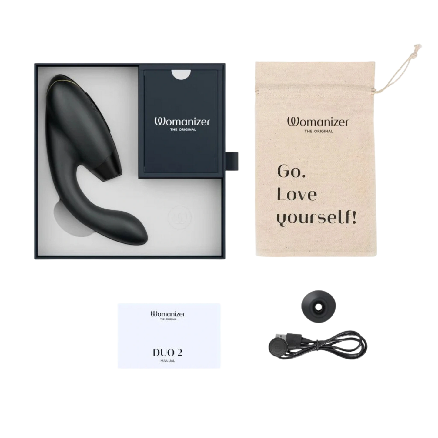 Womanizer Duo 2 Rechargeable Silicone Clitoral and G-Spot Stimulator