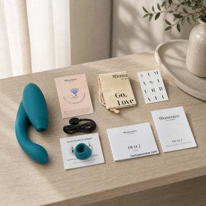 Womanizer Duo 2 Rechargeable Silicone Clitoral and G-Spot Stimulator