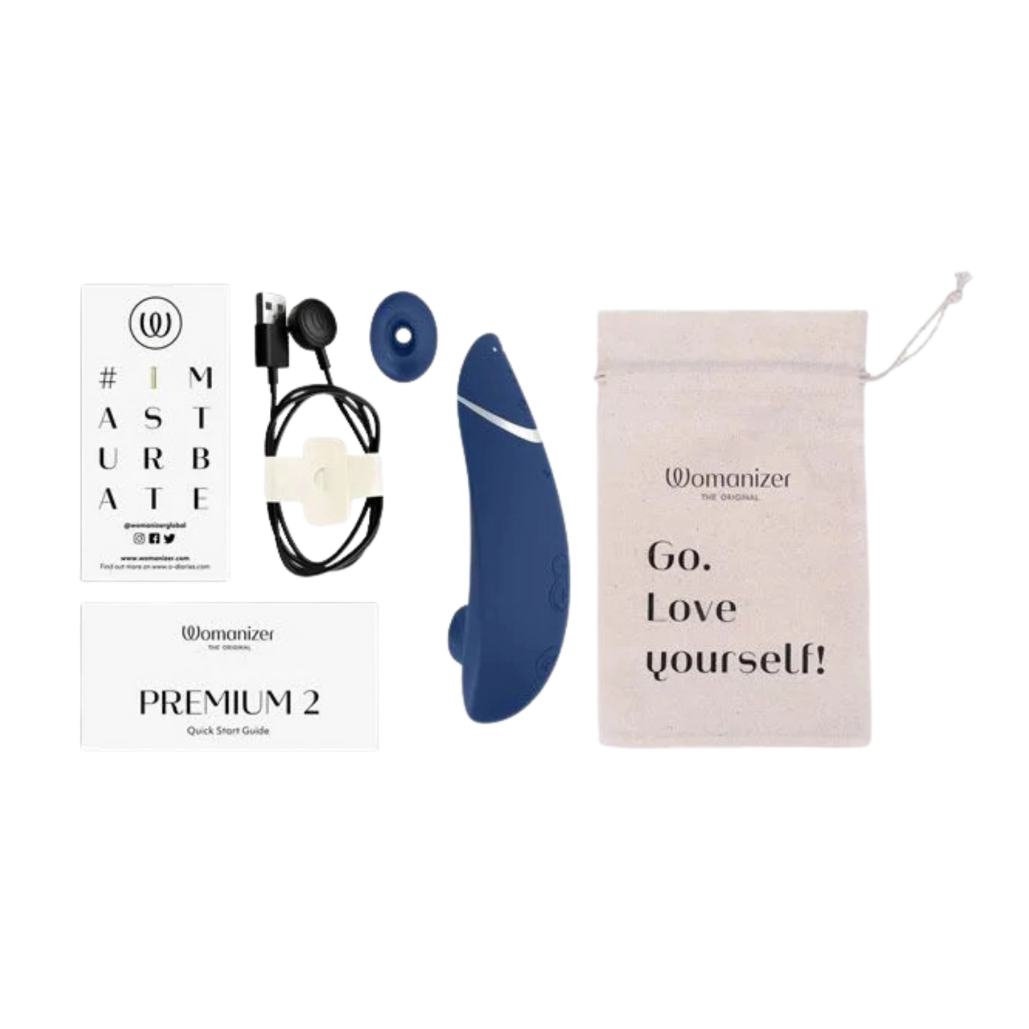 Womanizer Premium 2 Rechargeable Silicone Clitoral Suction Stimulator