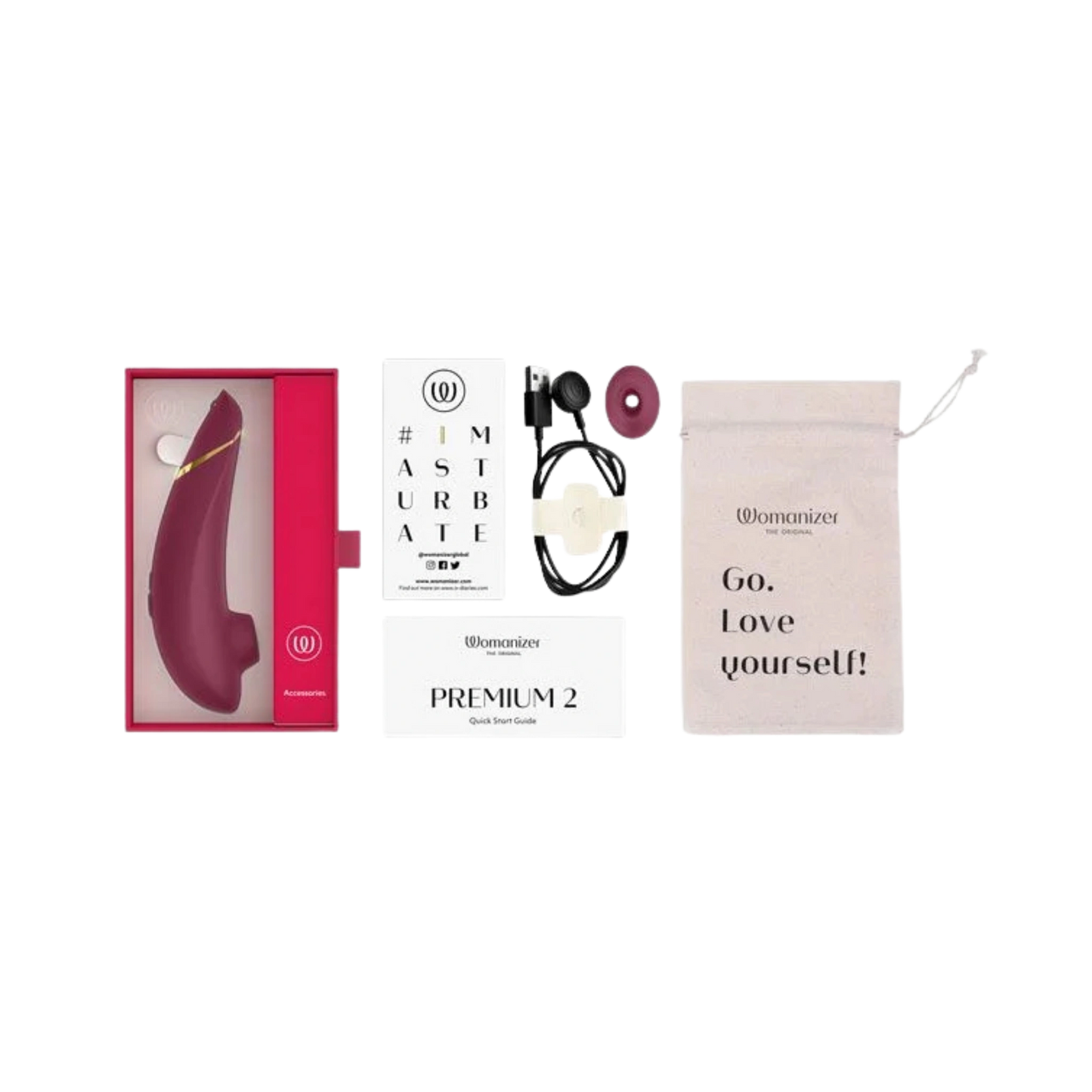 Womanizer Premium 2 Rechargeable Silicone Clitoral Suction Stimulator